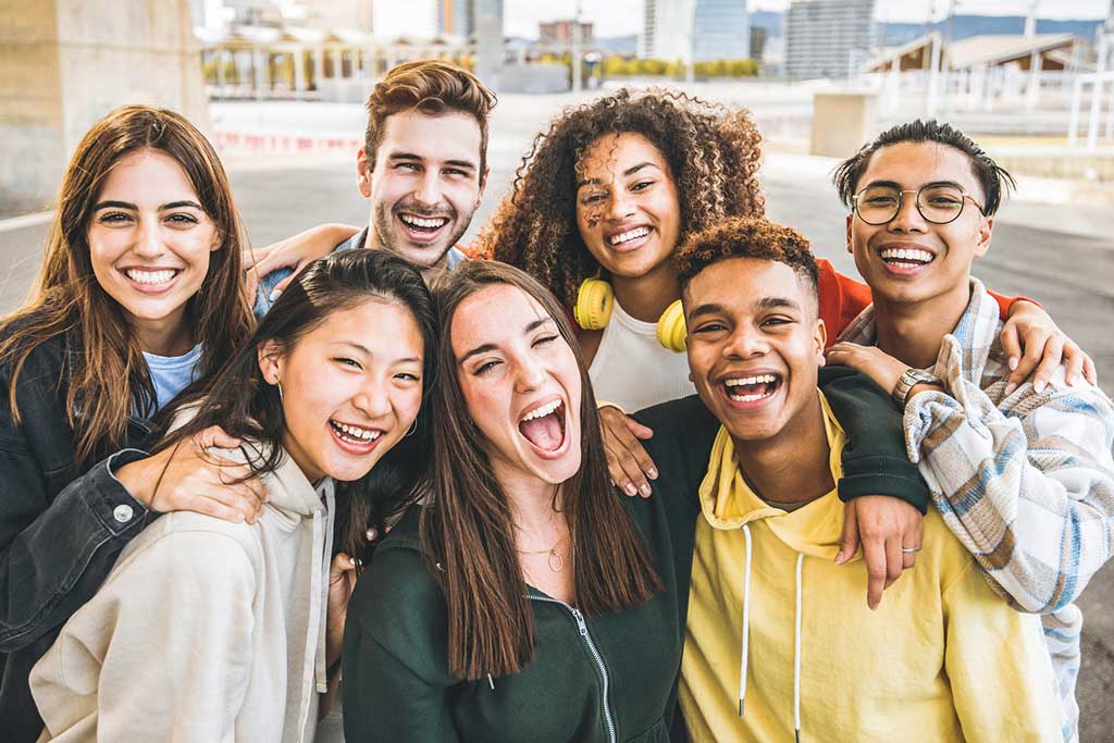 group of young people smiling